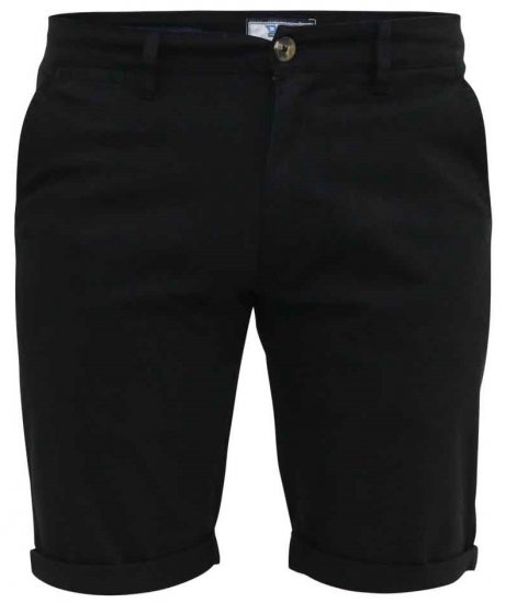 D555 Nelson Stretch Chino Shorts Black - Shortsit - Shortsit, isot koot – W40-W60