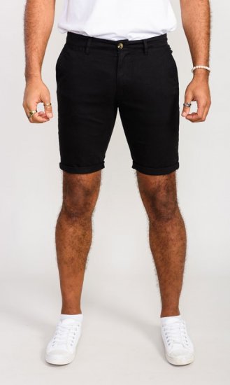 D555 Nelson Stretch Chino Shorts Black - Shortsit - Shortsit, isot koot – W40-W60
