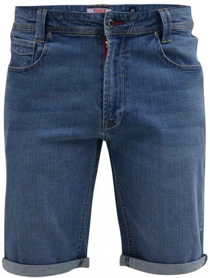 D555 Suffolk Blue Stretch Denim Shorts - Shortsit - Shortsit, isot koot – W40-W60