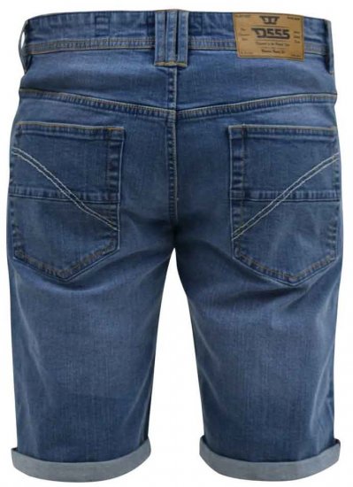 D555 Suffolk Blue Stretch Denim Shorts - Shortsit - Shortsit, isot koot – W40-W60