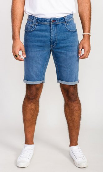 D555 Suffolk Blue Stretch Denim Shorts - Shortsit - Shortsit, isot koot – W40-W60