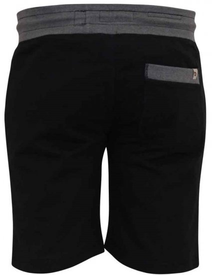 D555 Sutton Elasticated Waist Shorts With Embroidery Black - Collegehousut ja collegeshortsit - Miesten Isot collegehousut ja collegeshortsit