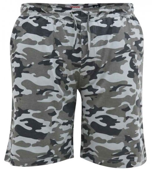 D555 Carlton Elasticated Waist Jersey Camo Shorts - Collegehousut ja collegeshortsit - Miesten Isot collegehousut ja collegeshortsit