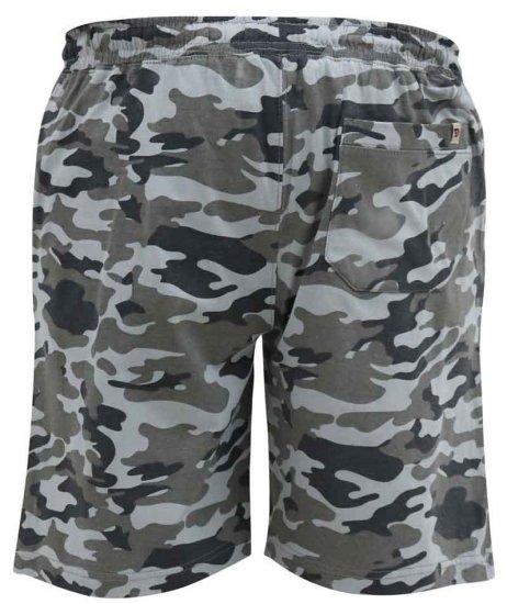 D555 Carlton Elasticated Waist Jersey Camo Shorts - Collegehousut ja collegeshortsit - Miesten Isot collegehousut ja collegeshortsit