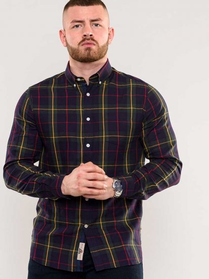 D555 Gladstone Check Button Down Collar Shirt - Kauluspaidat - Miesten isot kauluspaidat 2XL – 8XL
