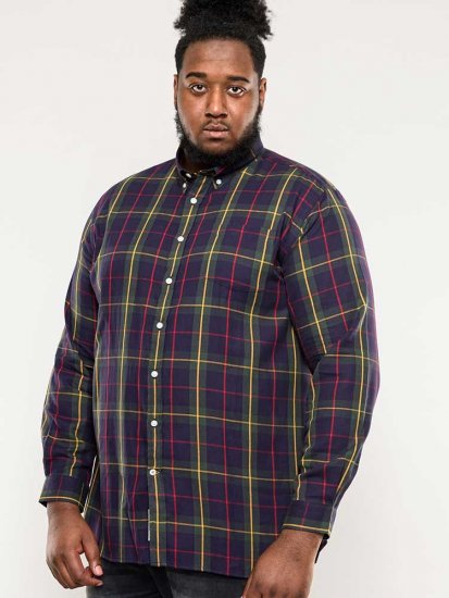 D555 Gladstone Check Button Down Collar Shirt - Kauluspaidat - Miesten isot kauluspaidat 2XL – 8XL