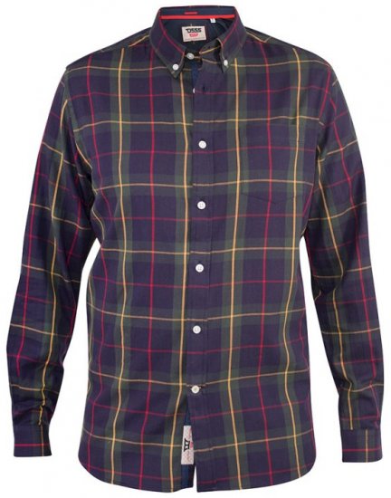 D555 Gladstone Check Button Down Collar Shirt - Kauluspaidat - Miesten isot kauluspaidat 2XL – 8XL