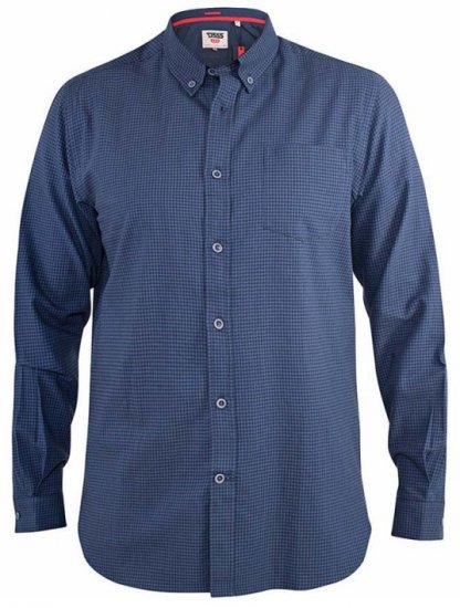 D555 Melbourne Gingham Check Long Sleeve Button Down Shirt - Kauluspaidat - Miesten isot kauluspaidat 2XL – 8XL