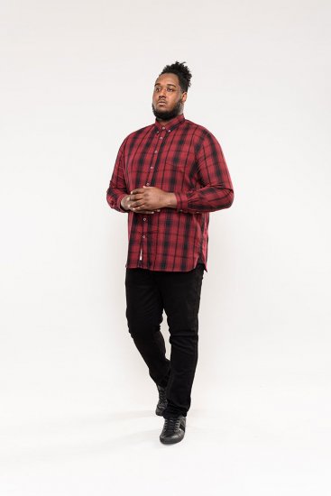 D555 Benalla Check Long Sleeve Button Down Shirt - Kauluspaidat - Miesten isot kauluspaidat 2XL – 8XL