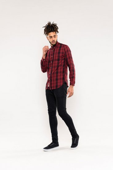 D555 Benalla Check Long Sleeve Button Down Shirt - Kauluspaidat - Miesten isot kauluspaidat 2XL – 8XL