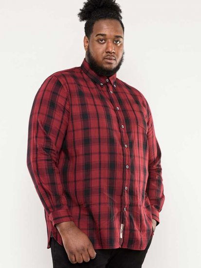 D555 Benalla Check Long Sleeve Button Down Shirt - Kauluspaidat - Miesten isot kauluspaidat 2XL – 8XL