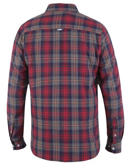 D555 Abbot LS Flannel Shirt - Kauluspaidat - Miesten isot kauluspaidat 2XL – 8XL