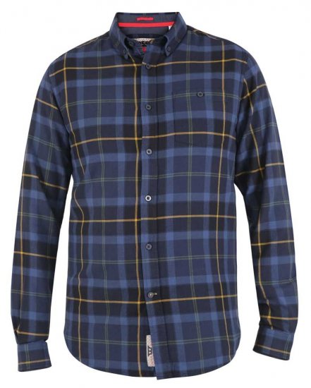 D555 Helston LS Flannel Shirt - Kauluspaidat - Miesten isot kauluspaidat 2XL – 8XL