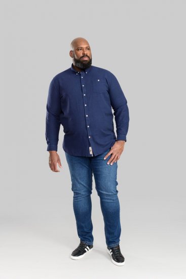 D555 Sennon LS Linen Mix Shirt - Kauluspaidat - Miesten isot kauluspaidat 2XL – 8XL