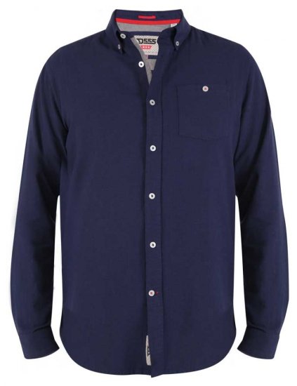D555 Sennon LS Linen Mix Shirt - Kauluspaidat - Miesten isot kauluspaidat 2XL – 8XL