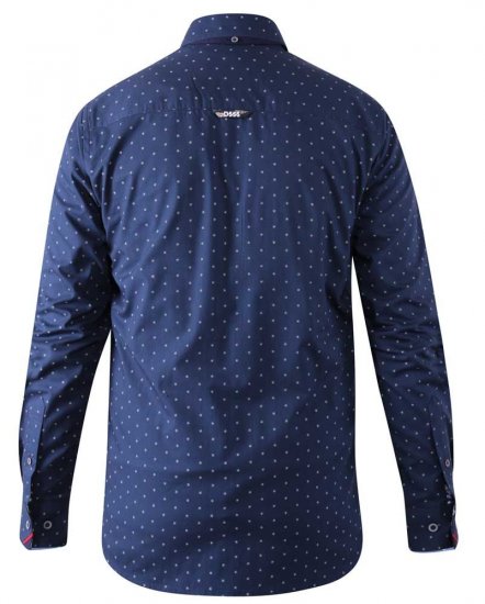 D555 Chilton LS Shirt Navy - Kauluspaidat - Miesten isot kauluspaidat 2XL – 8XL