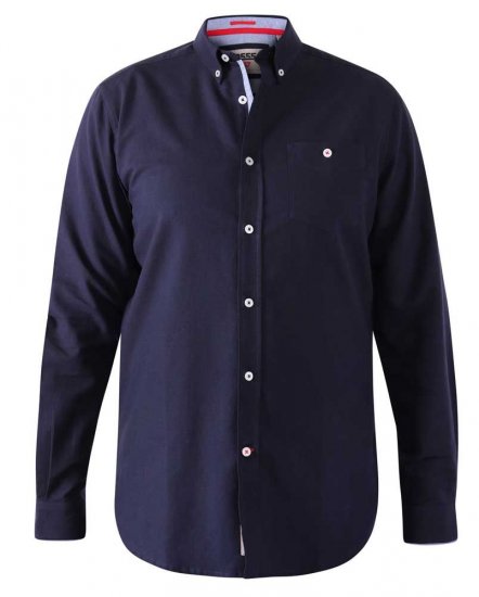 D555 Colchester LS shirt Navy - Kauluspaidat - Miesten isot kauluspaidat 2XL – 8XL