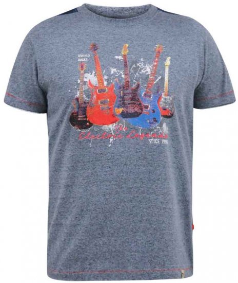 D555 Sharnbrook Electric Legends Guitar Print T-Shirt - T-paidat - Isot T-paidat 2XL – 14XL