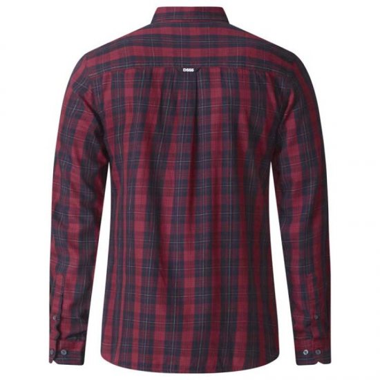 D555 Theo Long Sleeve Check Shirt - Kauluspaidat - Miesten isot kauluspaidat 2XL – 8XL