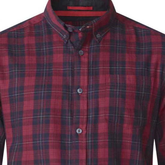 D555 Theo Long Sleeve Check Shirt - Kauluspaidat - Miesten isot kauluspaidat 2XL – 8XL