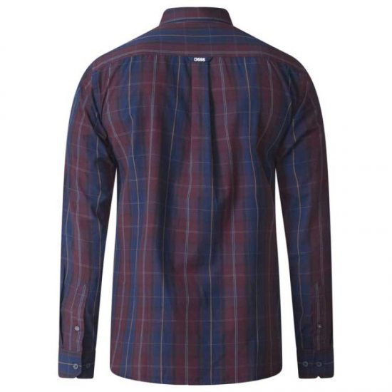 D555 Grady Long Sleeve Check Shirt - Kauluspaidat - Miesten isot kauluspaidat 2XL – 8XL
