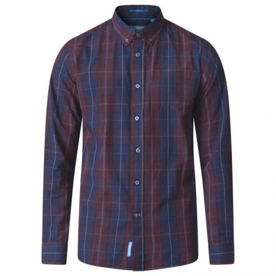 D555 Grady Long Sleeve Check Shirt - Kauluspaidat - Miesten isot kauluspaidat 2XL – 8XL