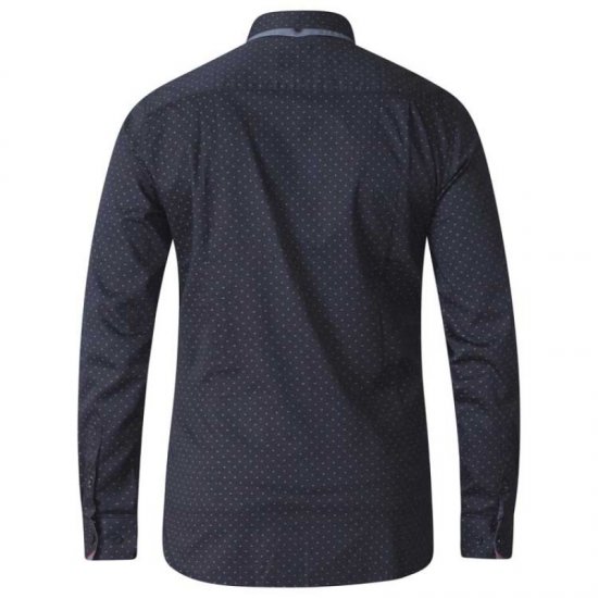 D555 Jahine Long Sleeve Printed Shirt Black - Kauluspaidat - Miesten isot kauluspaidat 2XL – 8XL