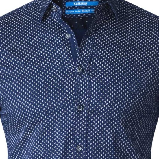 D555 Lavar Long Sleeve Diamond Printed Shirt - Kauluspaidat - Miesten isot kauluspaidat 2XL – 8XL
