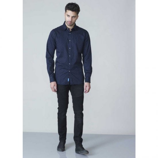 D555 Rashard Long Sleeve Printed Shirt - Kauluspaidat - Miesten isot kauluspaidat 2XL – 8XL