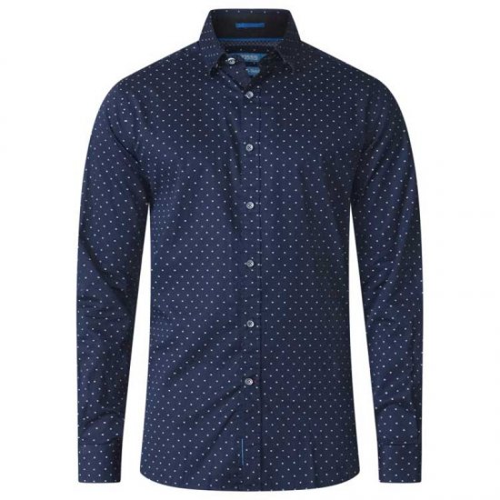 D555 Rashard Long Sleeve Printed Shirt - Kauluspaidat - Miesten isot kauluspaidat 2XL – 8XL