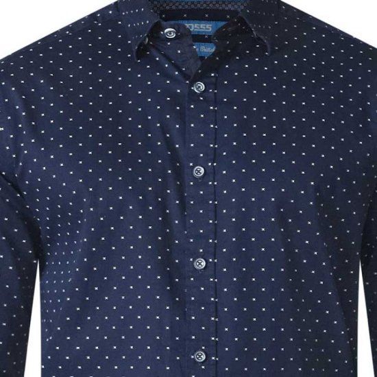 D555 Rashard Long Sleeve Printed Shirt - Kauluspaidat - Miesten isot kauluspaidat 2XL – 8XL