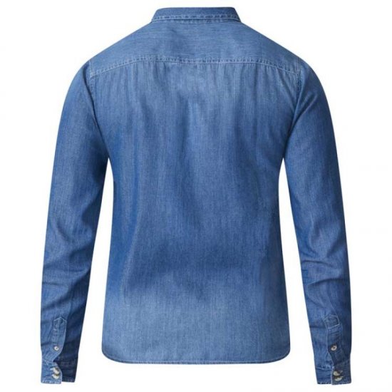 D555 Adcock Long Sleeve Vintage Denim Shirt - Kauluspaidat - Miesten isot kauluspaidat 2XL – 8XL