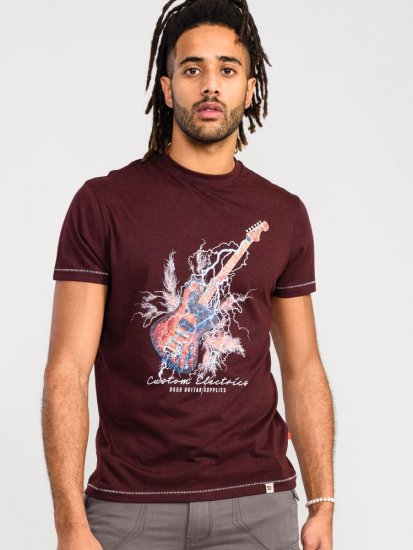 D555 Redbourn Lightning Bolt Guitar Printed T-Shirt - T-paidat - Isot T-paidat 2XL – 14XL