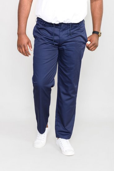 D555 Basilio Pants with elasticated waist Navy - Farkut ja housut - Miesten isot farkut ja isot housut W40-W70