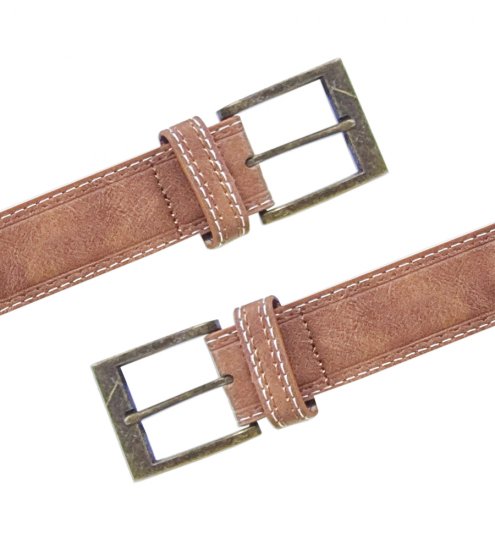D555 Dylan Tan Bonded Leather Belt - Vyöt - Pitkät vyöt W40-W70/2XL-8XL