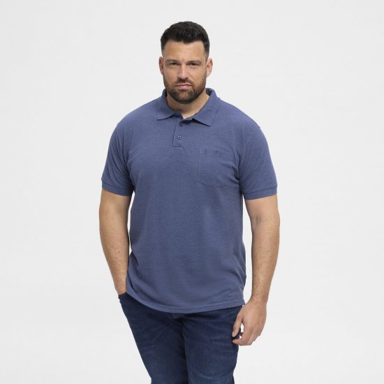North Latitude Polo Blue Melange - Pikeepaidat - Miesten isot pikeepaidat