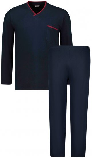 Adamo Beppo Long Sleeve Pyjama Navy - Alusvaatteet & uimavaatteet - Miesten Isot alusvaatteet 