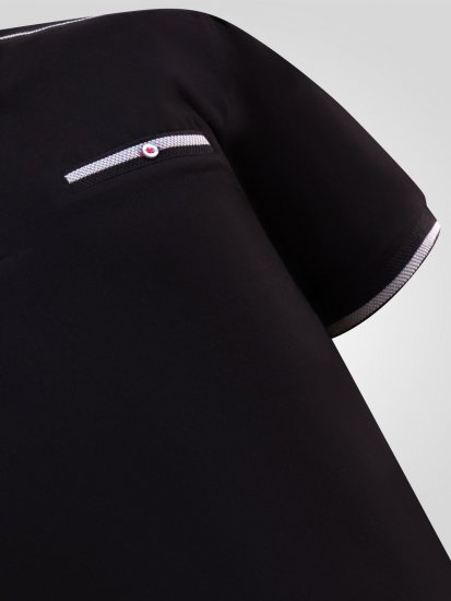 D555 Potts Jersey Polo With Jacquard Collar & Cuffs Musta - Pikeepaidat - Miesten isot pikeepaidat