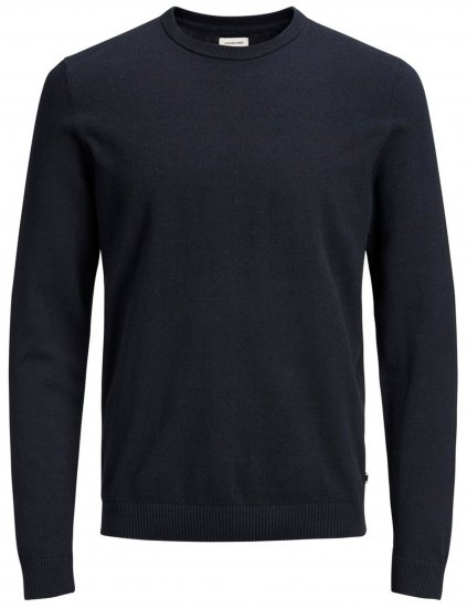 Jack & Jones Crew neck Knitted Sweater Navy - Hupparit ja collegepaidat - Miesten hupparit ja collegepaidat isot koot