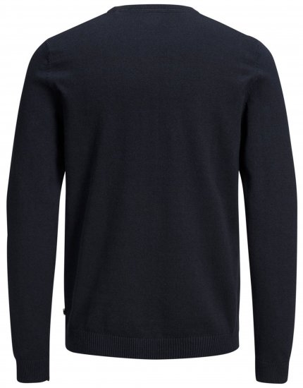 Jack & Jones Crew neck Knitted Sweater Navy - Hupparit ja collegepaidat - Miesten hupparit ja collegepaidat isot koot