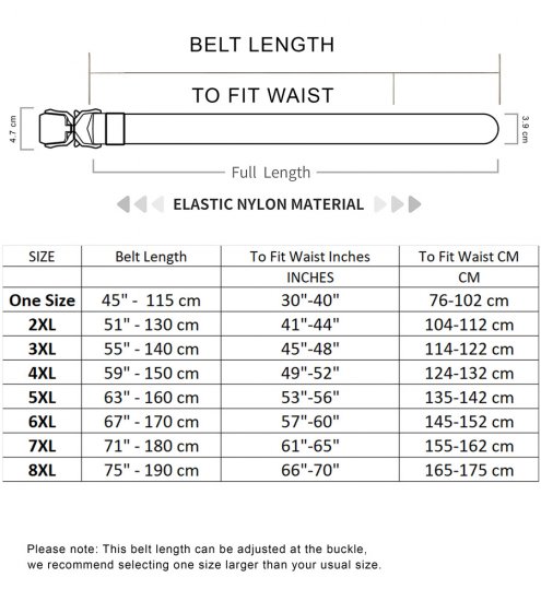 D555 Dale Tactical Stretch Webbing Belt with Heavy Duty Quick Release Buckle Black - Vyöt - Pitkät vyöt W40-W70/2XL-8XL