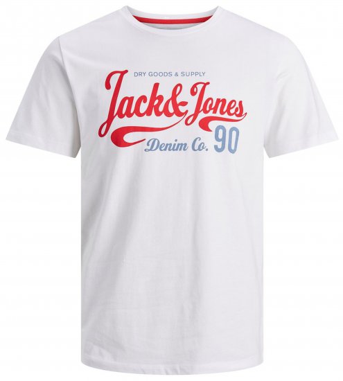 Jack & Jones JJMOON T-shirt White - T-paidat - Isot T-paidat 2XL – 14XL