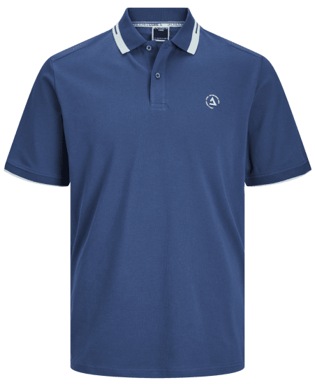 Jack & Jones JCOHASS LOGO Polo Ensign Blue - Pikeepaidat - Miesten isot pikeepaidat