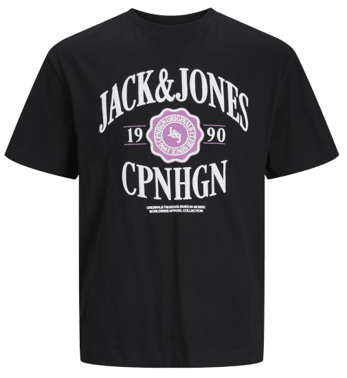 Jack & Jones JORLUCCA BRANDING T-Shirt Black - T-paidat - Isot T-paidat 2XL – 14XL
