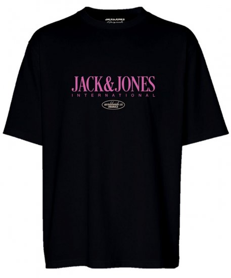 Jack & Jones JORLUCCA T-Shirt Black - T-paidat - Isot T-paidat 2XL – 14XL