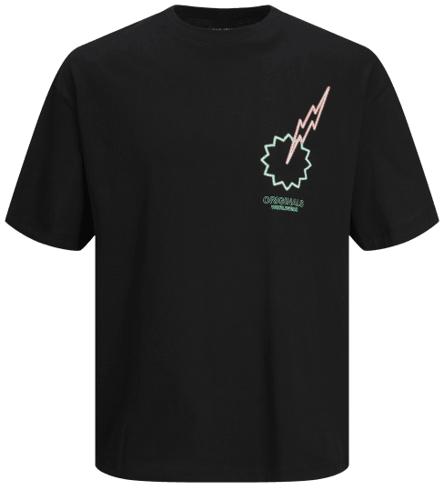 Jack & Jones JORVIVID T-Shirt Black - T-paidat - Isot T-paidat 2XL – 14XL