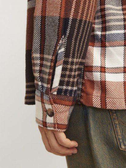 Jack & Jones Darren Flannel Overshirt ruskea - Kauluspaidat - Miesten isot kauluspaidat 2XL – 8XL