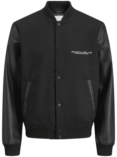 Jack & Jones Ross College Baseball Bomber Jacket Black - Takit - Miesten Takit, isot koot – 2XL – 12XL