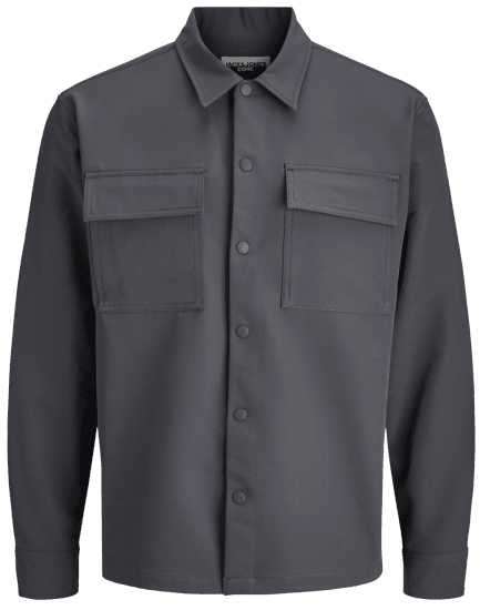 Jack & Jones Point Commute Long Sleeve Shirt Black Oyster - Kauluspaidat - Miesten isot kauluspaidat 2XL – 8XL