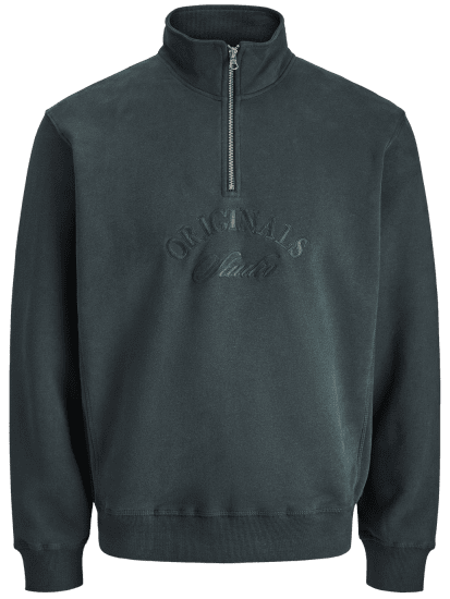 Jack & Jones Bleecker Branding High Neck Sweatshirt Forest River - Hupparit ja collegepaidat - Miesten hupparit ja collegepaidat isot koot